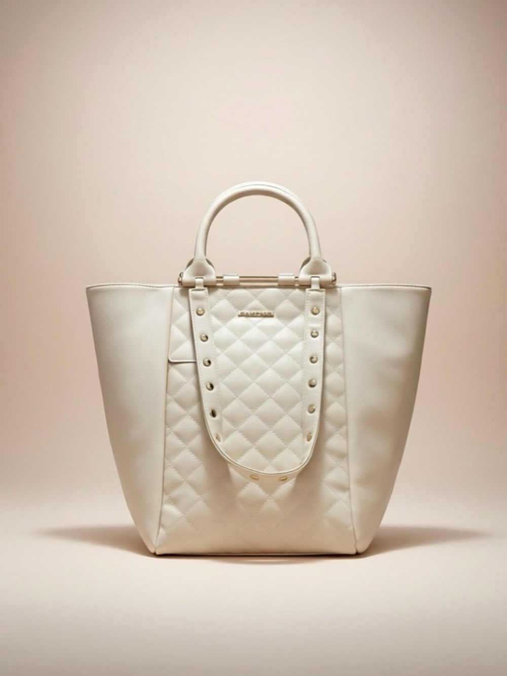 Rampage Quilted Cream Convertible Handbag – Large, Elegant Multi-Way Carry Bag